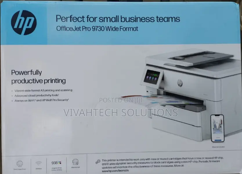 Hp Officejet-Pro 9730 Wide Format All in One A3 Printer