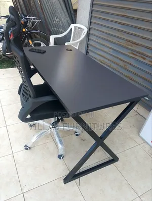 Metallic Grey Study Table and Task Chair