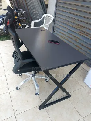 Fabalaxe Office Chair and Grey 1.2m Studying Table