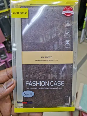 Universal Richboss Flip Cover for Tecno Cammon 18i -Brown