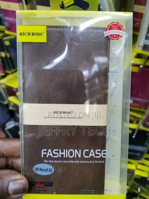 Universal Richboss Flip Cover for Oppo Reno8 5G -Brown