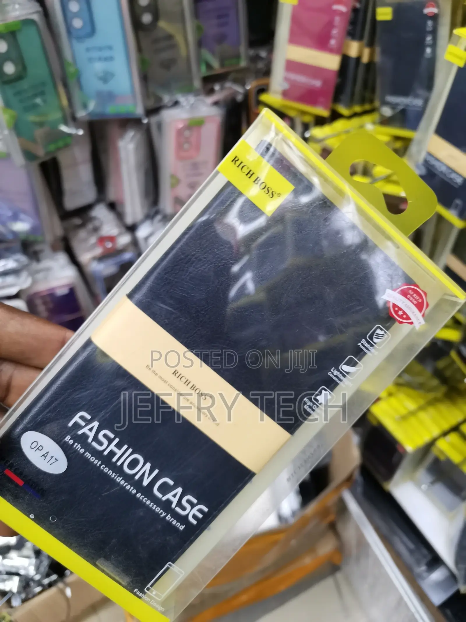 Universal Richboss Flip Cover for Oppo A17 -Black