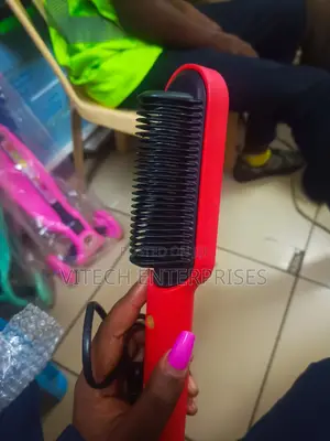 Electric Hair Straightener Brush Iron Hot Comb