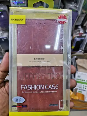 Universal Richboss Leather Flip Cover for Galaxy J6 -Brown