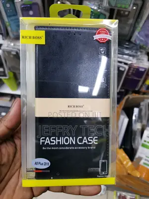 Universal Richboss Flip Cover for Galaxy A8 Plus -Black