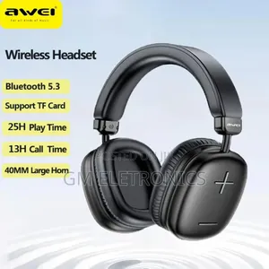 Awei AT6 Wireless Headphones Bluetooth 5.3 Earphones .