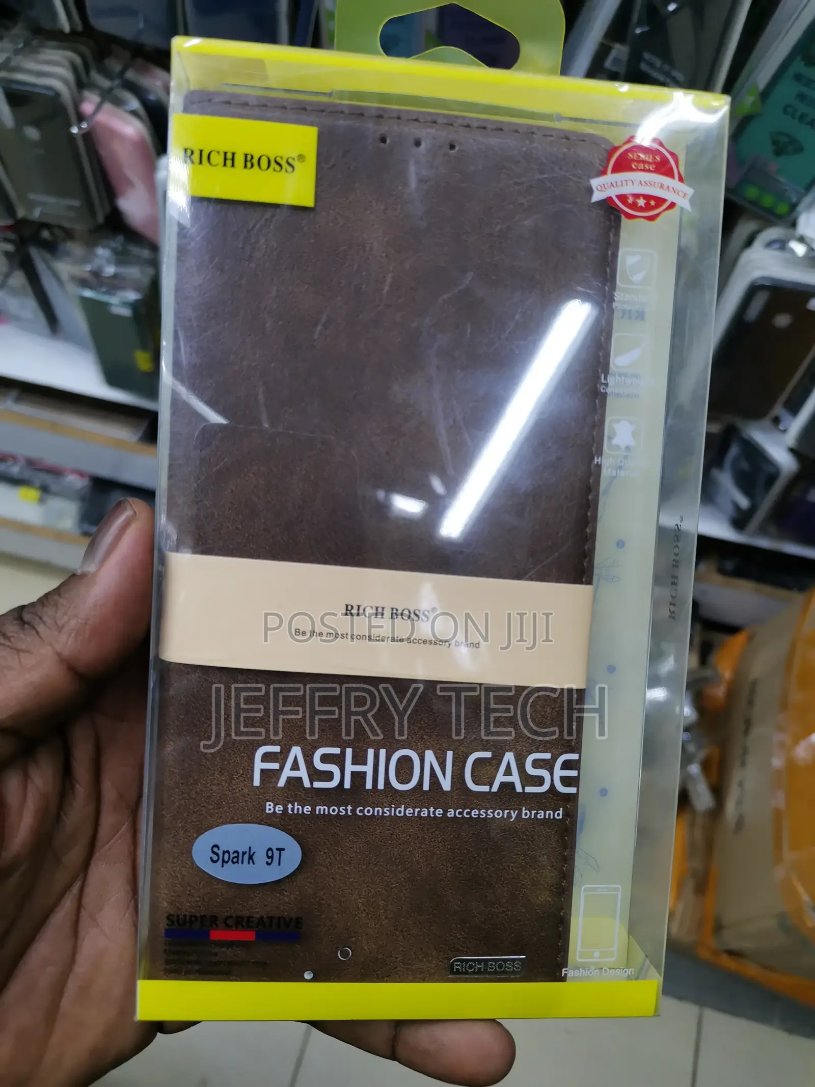 Universal Rich Boss Flip Case for Spark 9T - BROWN