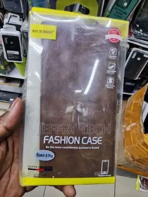Universal Richboss Leather Case for Tecno Spark 9 Pro-Brown