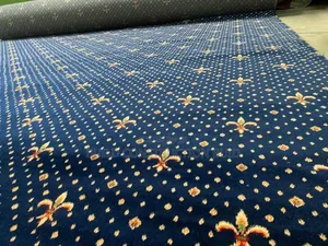 Blue-Golden Wall to Wall Carpet