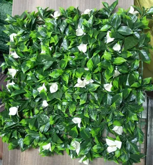 Green Boxwood With White Flowers Artificial Hedge Panels