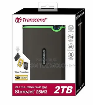 Transcend External Hard Drive - 2tb-Usb 3.1-Black