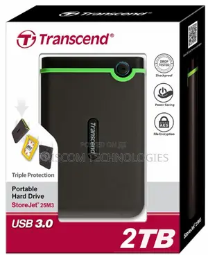2TB Transcend External/Portable Hard Drive (USB 3.1 Gen 1)