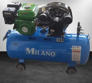 Milano 7.5hp 100ltrs Compressor ENGINE DRIVEN Double Piston