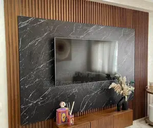 Dark Brown Marble Sheets/ Fluted Wall Panels