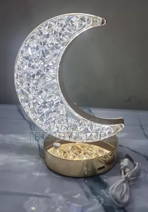 Crescent White Light Table Lamp