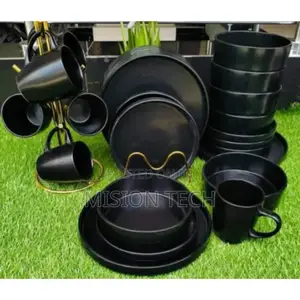 24pcs Black Dinner Set