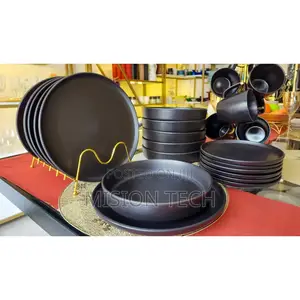 24pcs Black Ceramic Dinner Set