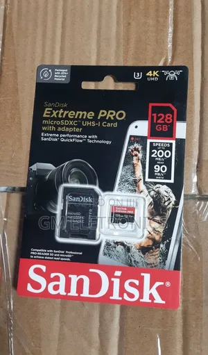 The Sandisk 128gb Extreme Pro Microsd Class-10 Card.(New)