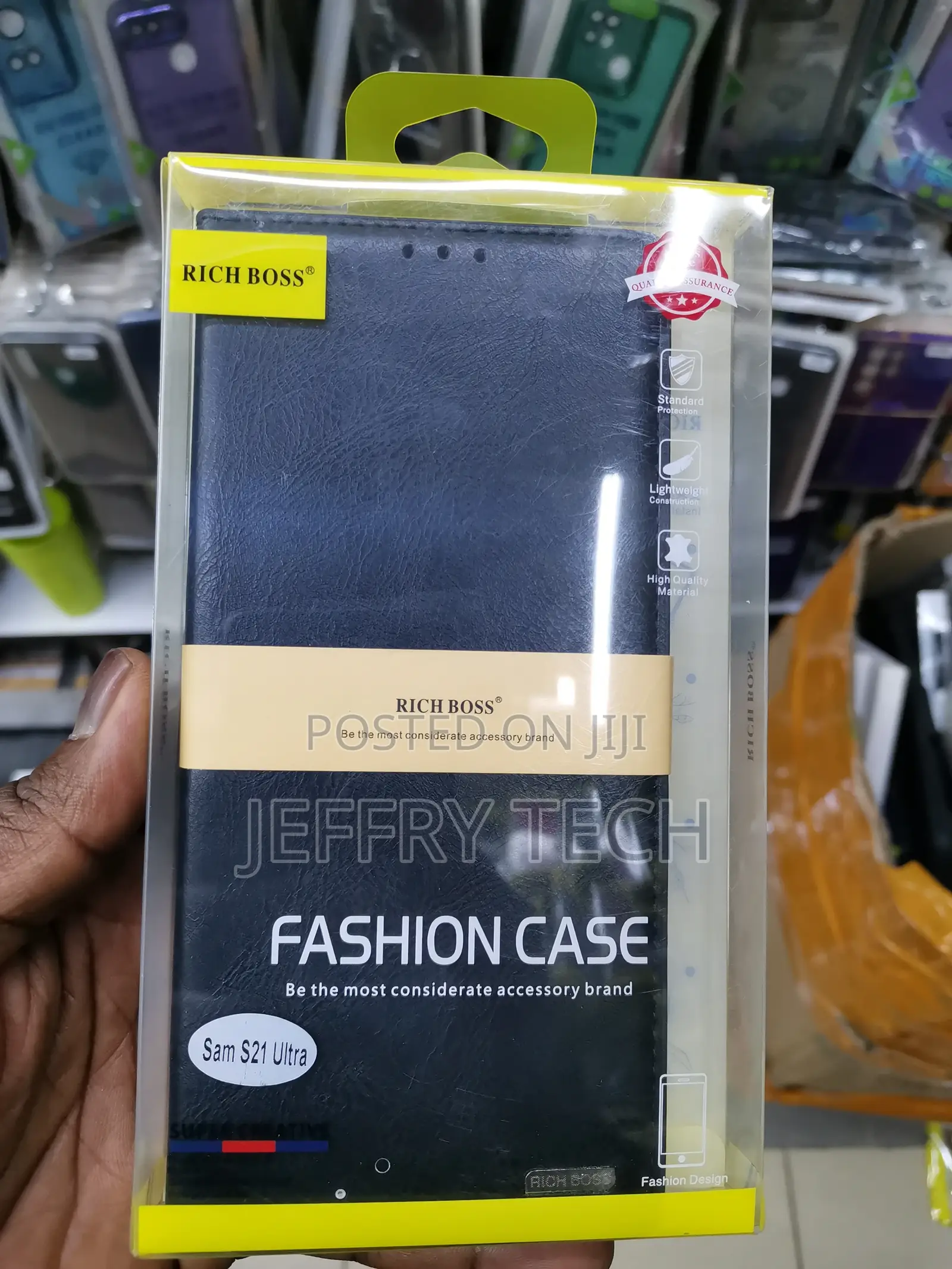 Universal Richboss Leather Case for Tecno Pop 7 Pro -Black