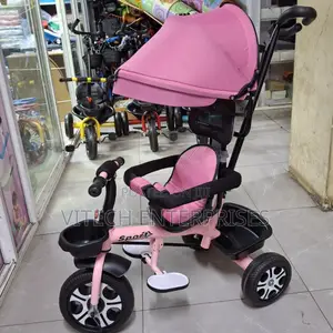 Kids Tricycle With Canopy and Push Handles