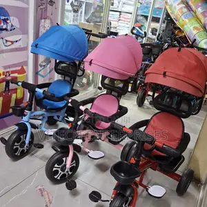Kids Tricycle With Canopy and Push Handles