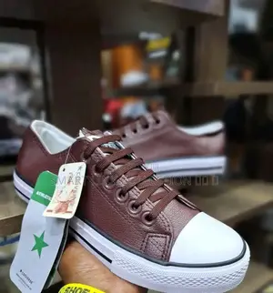 Leather Converse *Grey /Maroon*