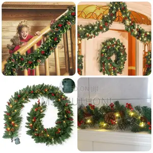 2.7M Christmas Pine Garland Flocking Falling Cedar Rattan