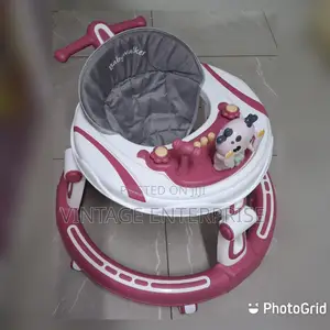 Foldable Baby Walker With Push Handle and Adjustable Height