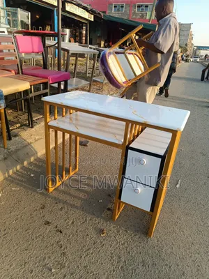 Manicure Marble Table With 2 Drawers,