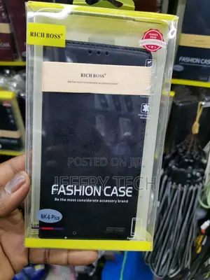 Universal Rich Boss Nokia 6 Plus Leather Flip Case -Black