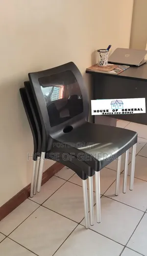 Plastic Chair Black Armless Plastic Chair With Metal Legs
