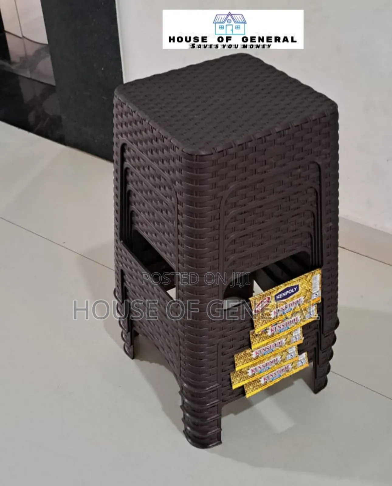 Blown Plastic Stool Bamboo Plastic Stool