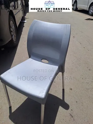 Plastic Chair Armless Plastic Chair With Metal Legs Gray