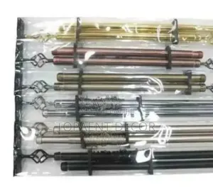 Shinny One Metre and 2m Adjustable Double Window Curtain Rod