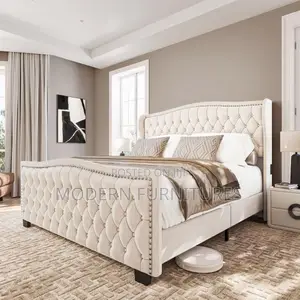Modern,White 6 by 6 Bedroom Bed