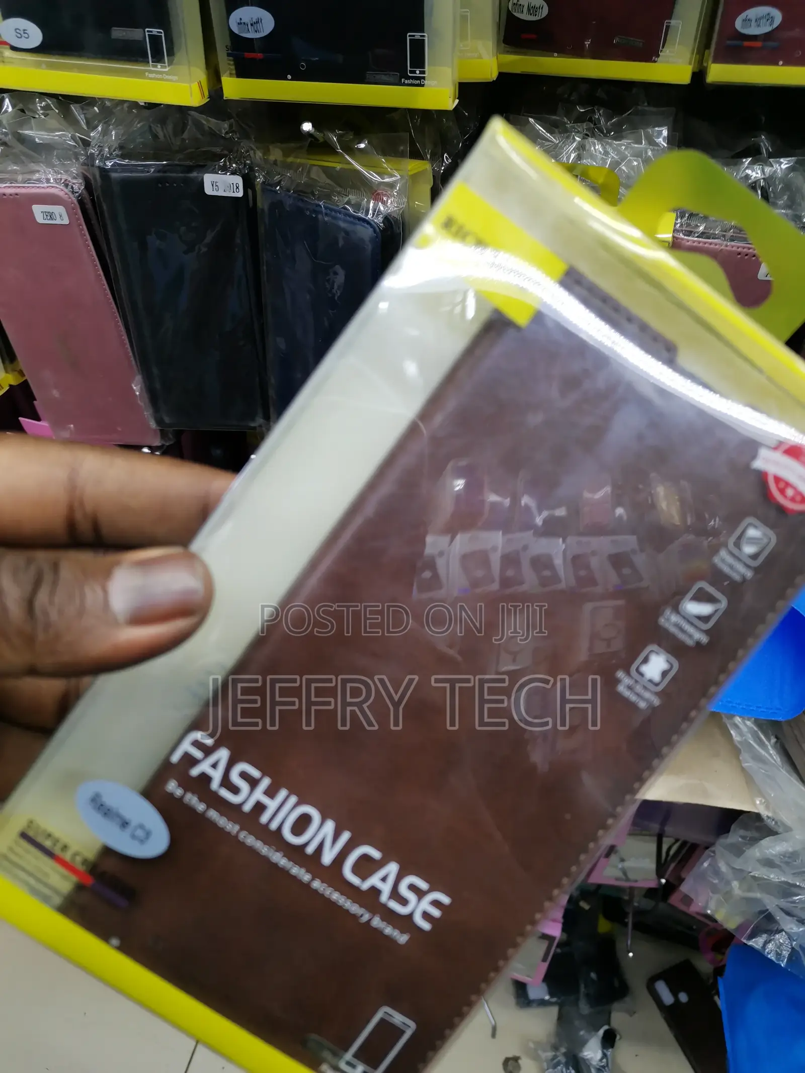 Universal Richboss Leather Flip Case for Realme C3 -Brown