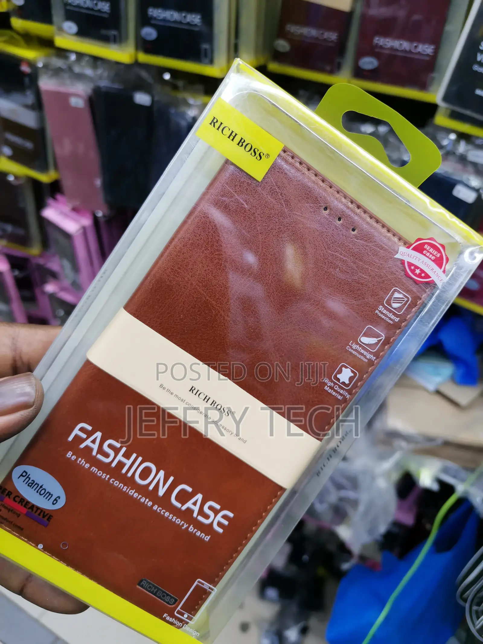 Universal Richboss Flip Case for Tecno Phantom 6-Brown