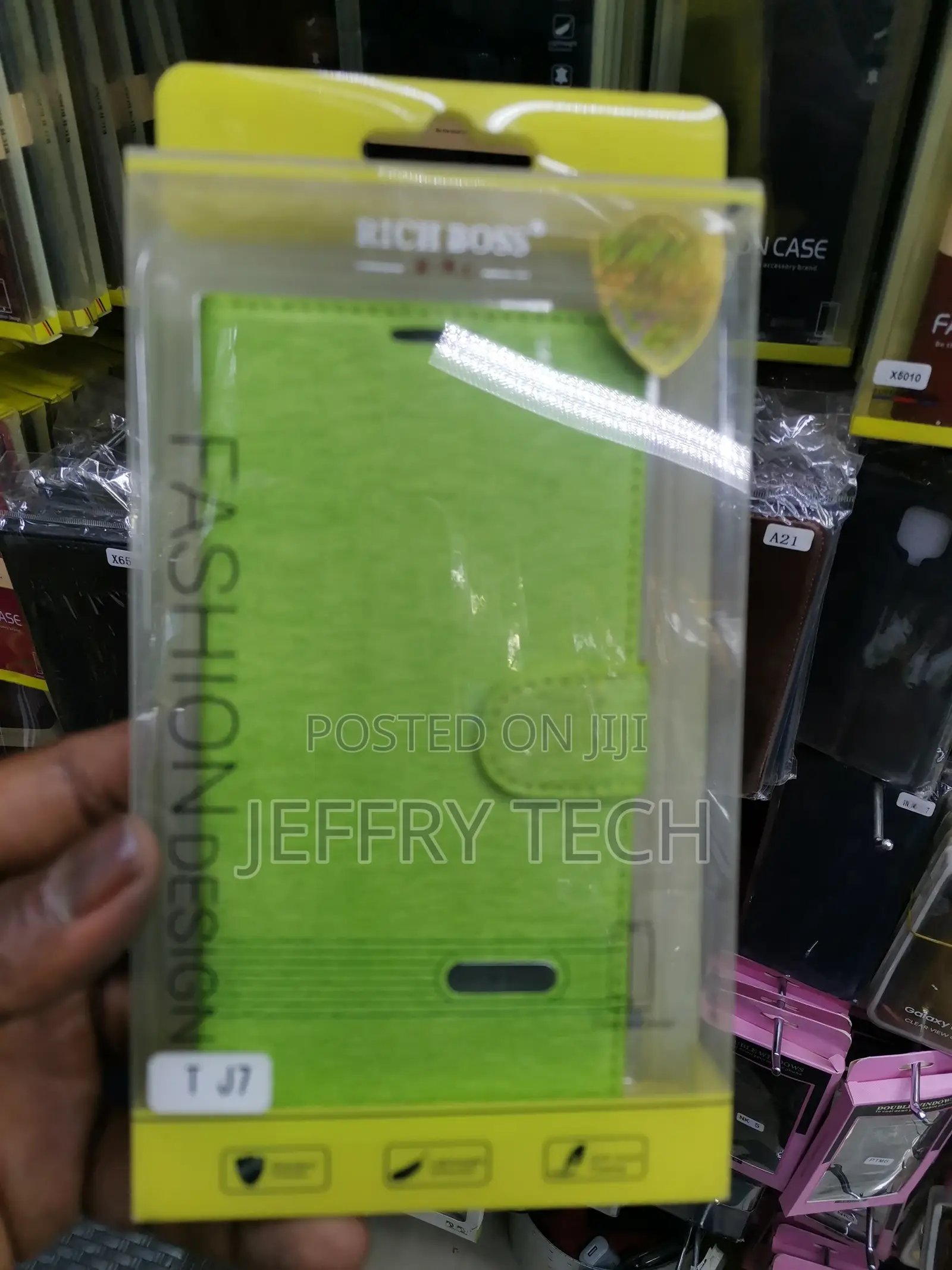 Universal Richboss Flip Case for Samsung Galaxy J7-Green