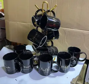 *6 PCS Ceramic Mugs 32 Cl *
