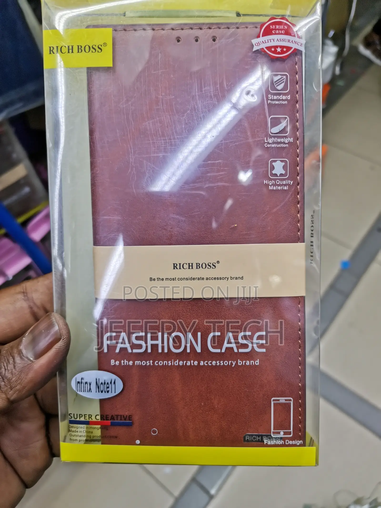 Universal Leather Flip Case for Infinix Note 11 -Brown