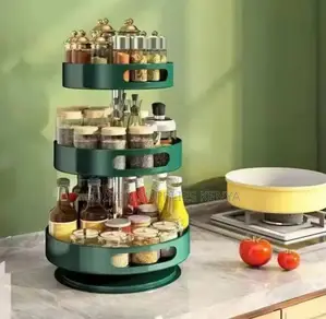 Rotating Spice Rack 360° Rotating Organizer Large Capacity
