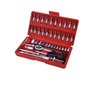 46pcs Socket Set 1/4 Car Tool Kit Ratchet Wrench Combination