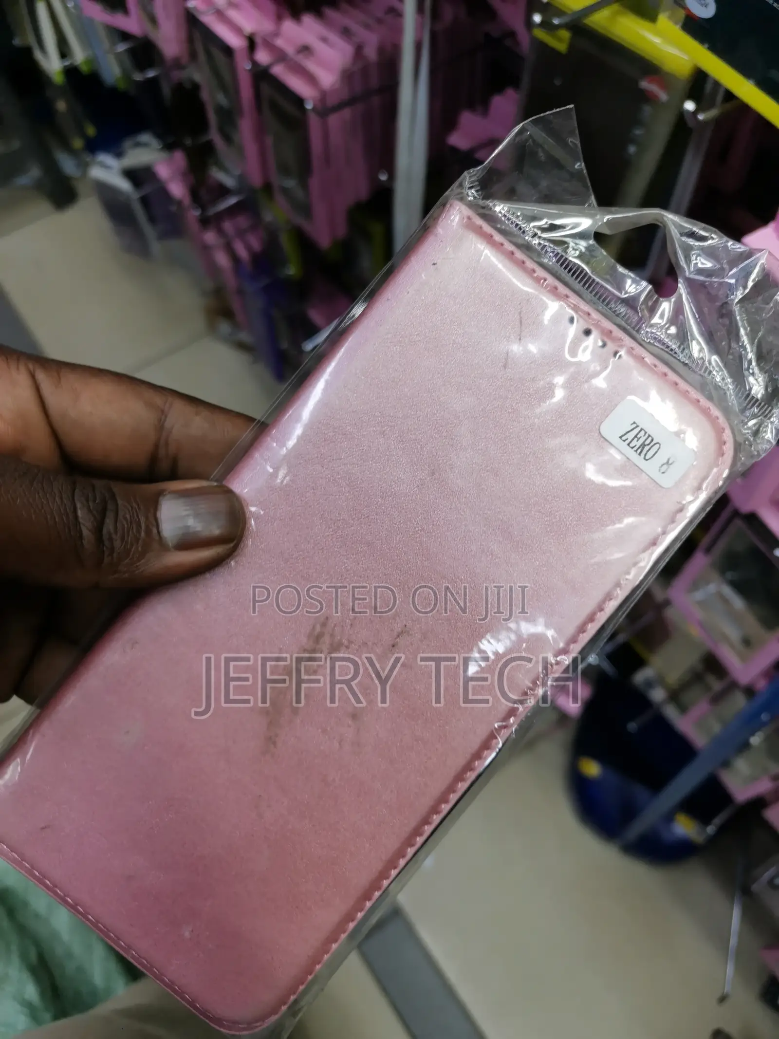 Universal Leather Flip Phone Case for Infinix Zero 8 -Pink