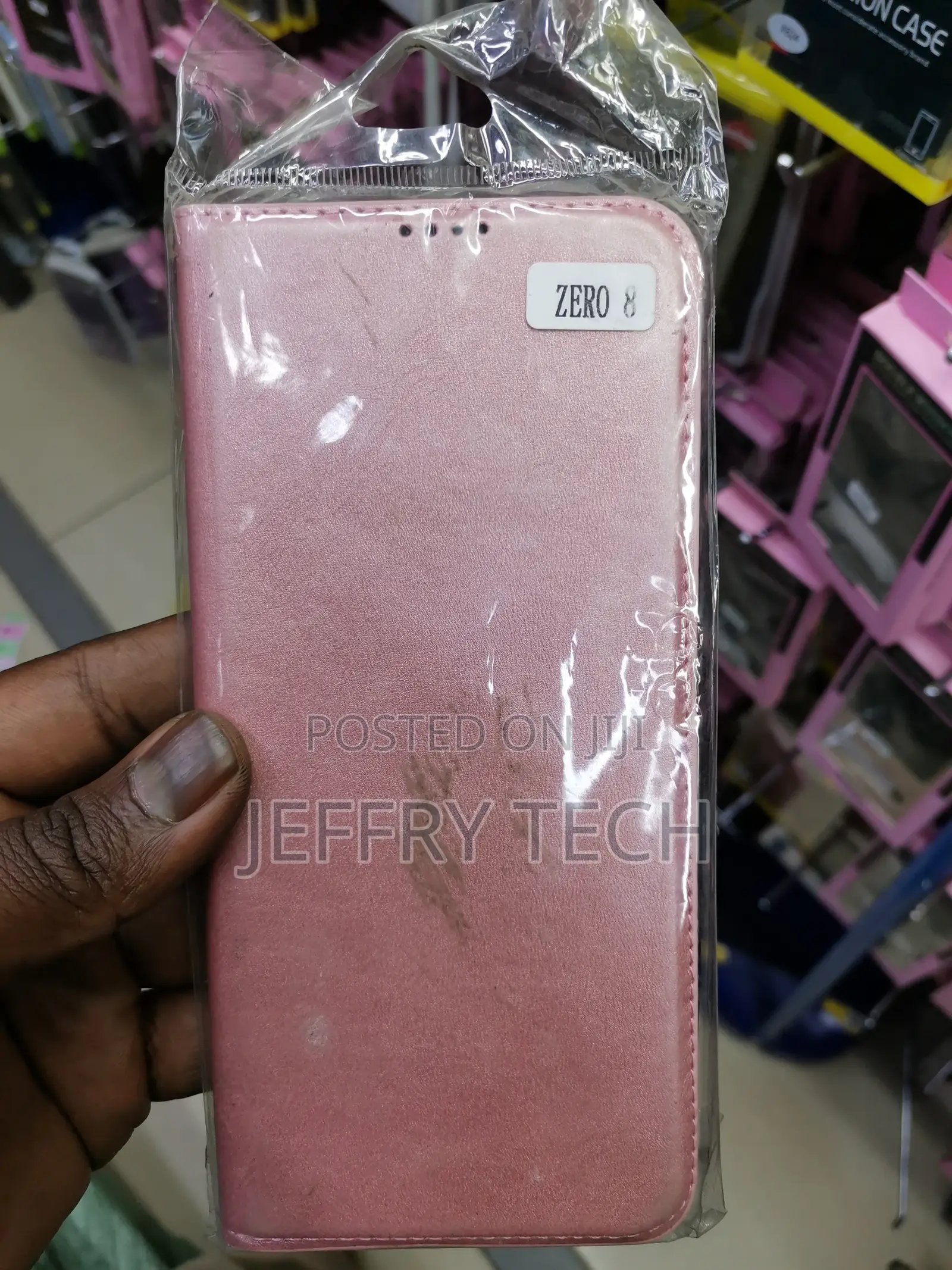 Universal Leather Flip Phone Case for Infinix Zero 8 -Pink