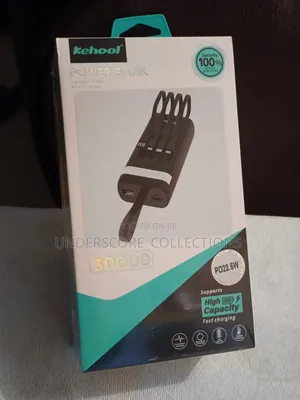 Powerbank With 30,000mah in Black With 4 Different Chargers