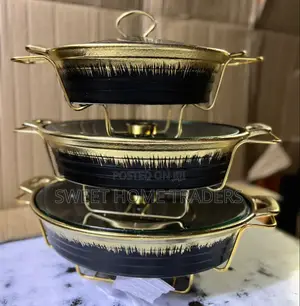 3 PCS Ceramic Chaffing Dishes