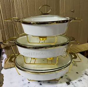 Oval White Ceramic Chaffing Dished