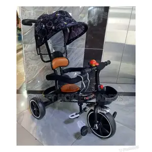 Push Tricycle With Canopy 
Black Orange