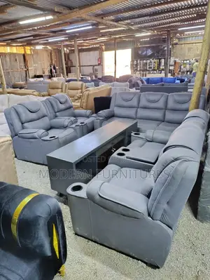 Stunning Dark Grey 7 Seater Reclinerlike Sofa