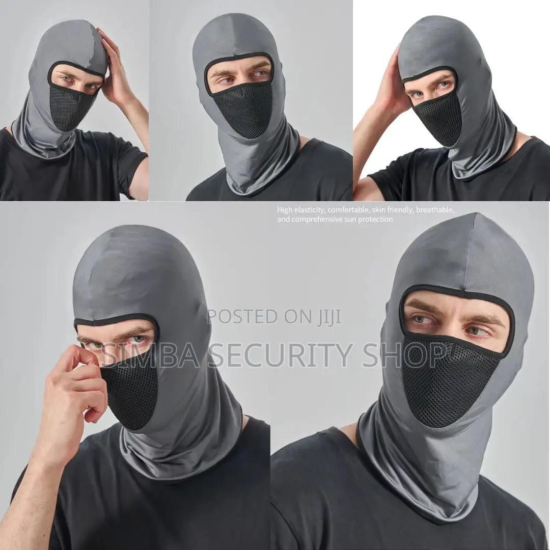 Grey Full Face Balaclava Ski Mask With Filter Mesh Hat Gray